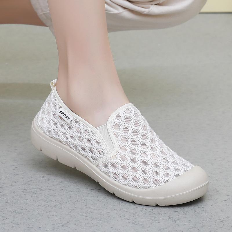 New summer mom shoes plus size women shoes breathable mesh shoes casual shoes comfortable walking shoes