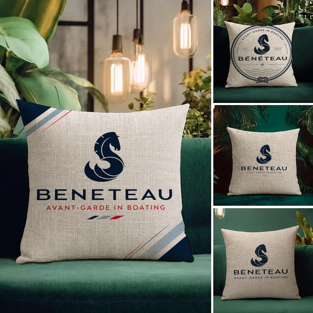 Brand Beneteau Cushion Cover Natural Linen Pillowcase Set AllinOne Decor Cushion Cover for Sofa Bedroom Chair