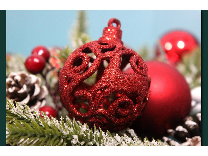 100-Piece Christmas Tree Ornament Set: Shiny, Hollow 3-6cm Balls