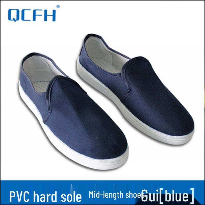 Unisex Anti-Static PVC Mid-Cut Work Shoes - Lightweight, Dust-Free, Soft Sole for Labor Protection