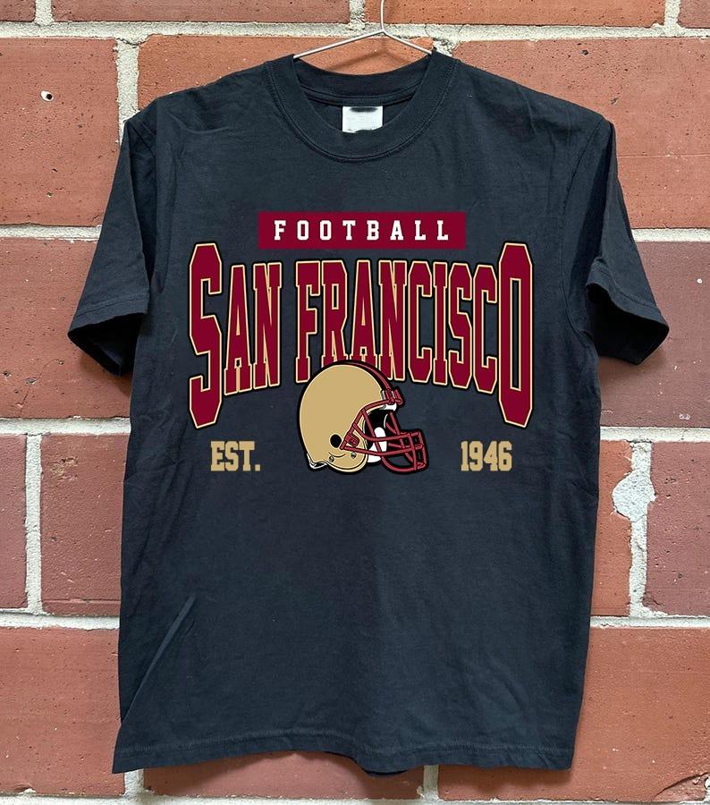 San Francisco Football Grafik T-Shirt Vintage Unisex Sportfan Shirt Gegründet 1946
