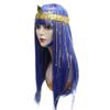 Blue Straight Fringe Synthetic Wig Cleopatra Snakehead Headwear with Wig Queen of Egypt Wig