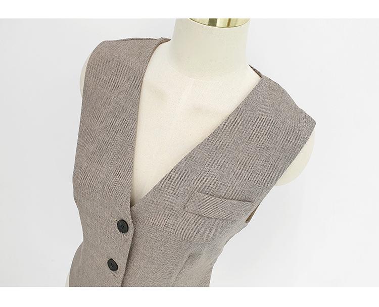 Dámský oblek v korejském stylu, podzim 2025: Elegantní třídílný set s bundou, vestou a kalhotami