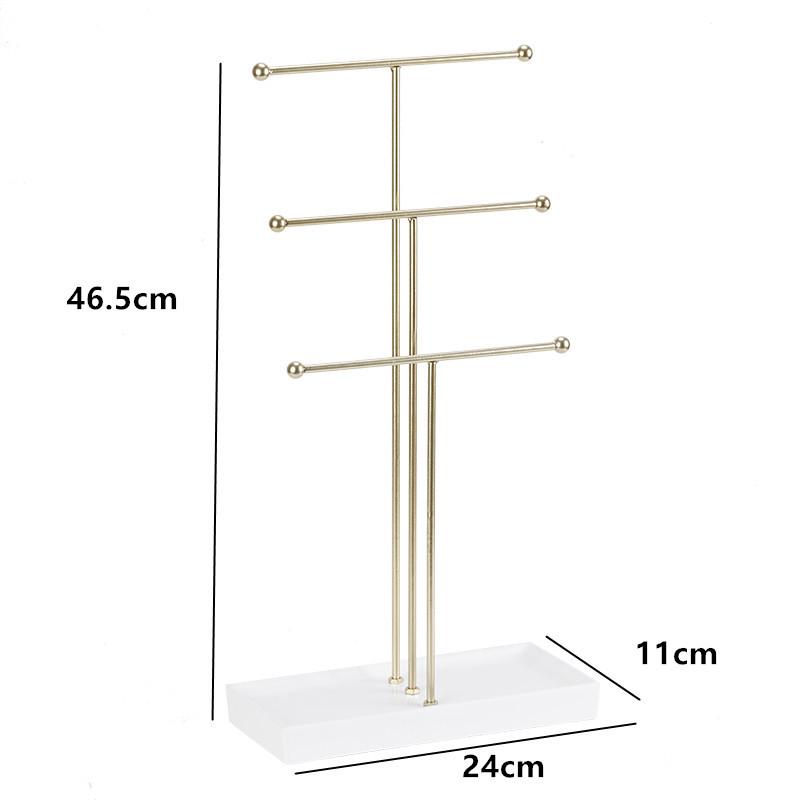 Jewelry Stand Holder Organizer: 18.3" Sturdy Jewelry Hanger for Necklace, Earring, Bracelet, Gold and Black