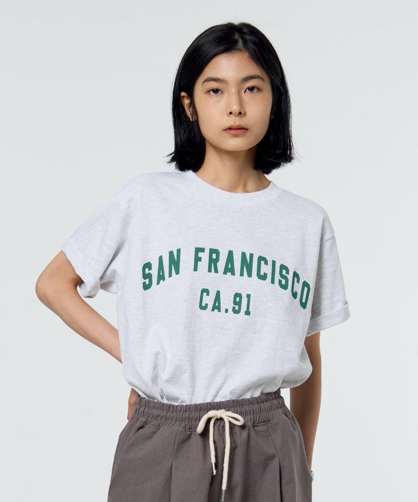 PAPERBOY San Francisco 91 Short Sleeve T-Shirt - White Melange