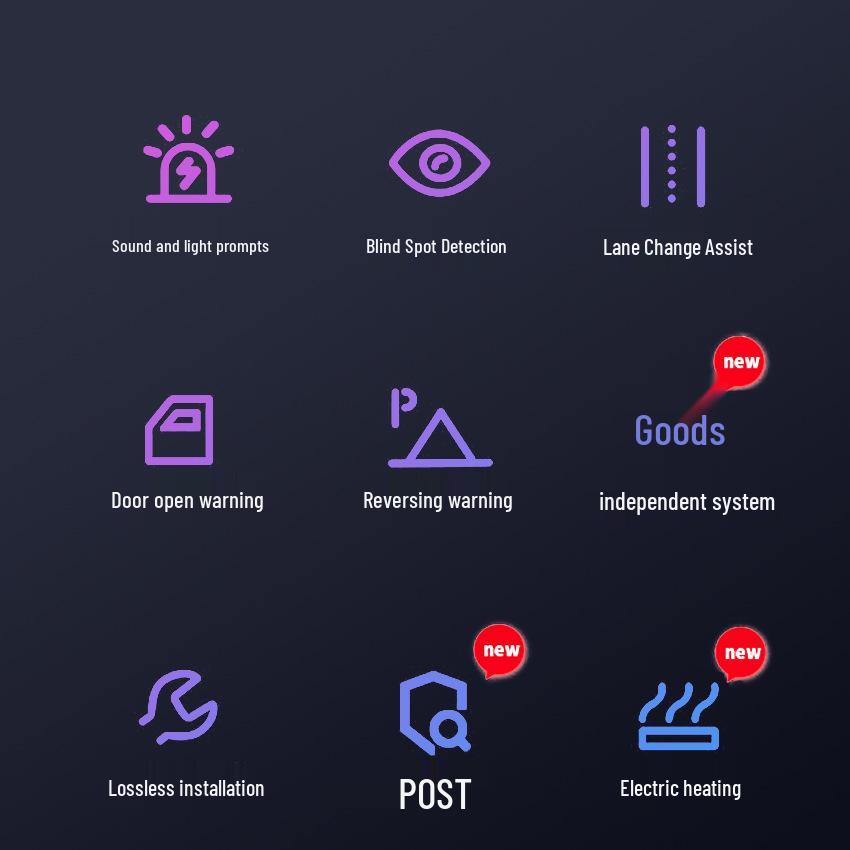 Rearview Mirror Blind Spot & Lane Departure Warning System for Toyota Corolla, RAV4, Levin, Camry