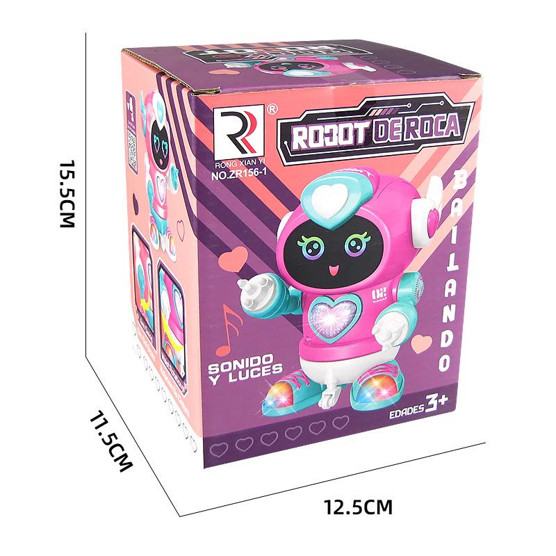 Electric Cartoon Rock Robot Music Light Swing Dancing Robot Toy