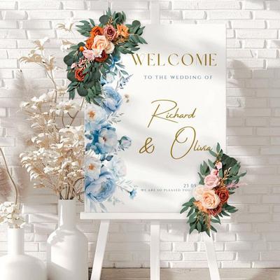 Künstliche Blumen für Hochzeitsbögen, Willkommensblumenreihe, Sturzblumen, Kunstblumen für Hochzeitsfeiern, Hotels, Hochzeitsbögen, dekorative Girlanden, Partydekoration, 2 Stück