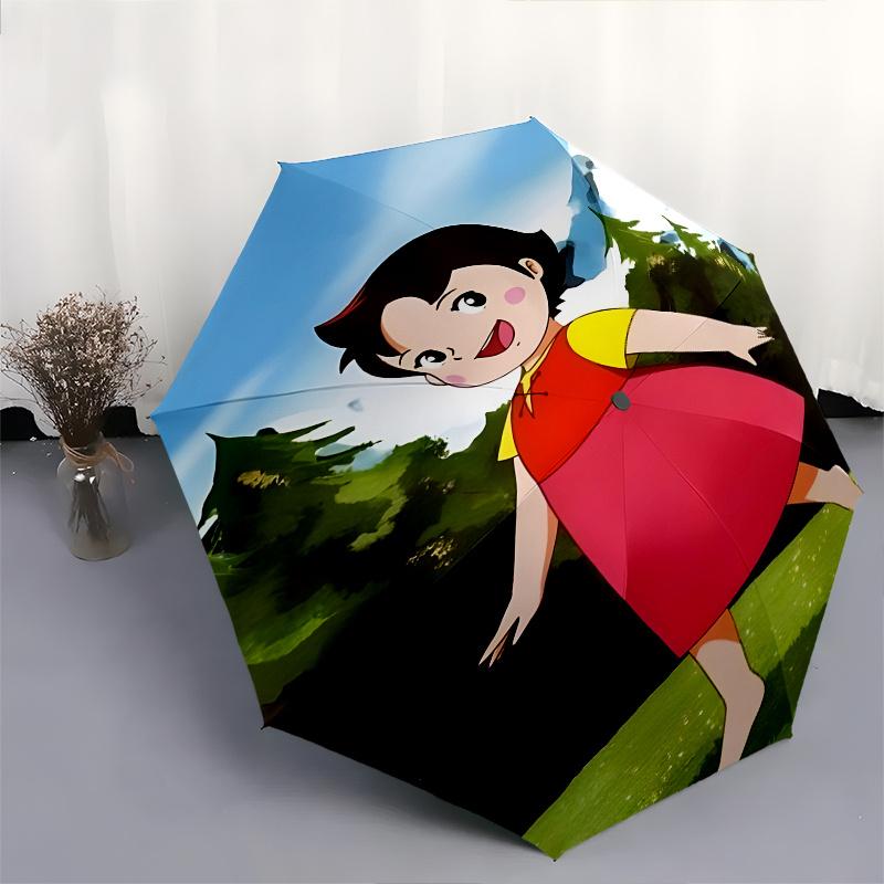 Girl,Heidi Automatic Folding Umbrella 8 Ribs Lightweight Design, Durable Iron Frame, Compact and Portable, Ideal Birthday or Christmas Gift
