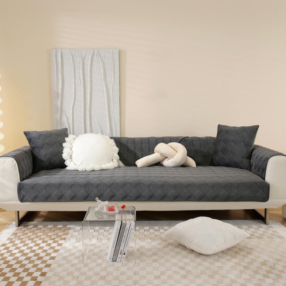 

Подушка для дивана Четыре сезона Универсальная Простая Современная Накидка-полотенце для спинки Нескользящий Чехол Тканевая Подушка Ромбовидный Чехол для дивана 70X70