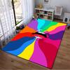 Colorful Abstract Lips Pattern Carpet with Rainbow Wave Design Rug. Suitable for Use As an Anti-slip for Living Room Bedroom Sofas