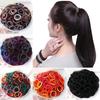 4cm Solid Color Elastic Hair Ties, Girls High Ponytail Towel Circle Hair Accessories