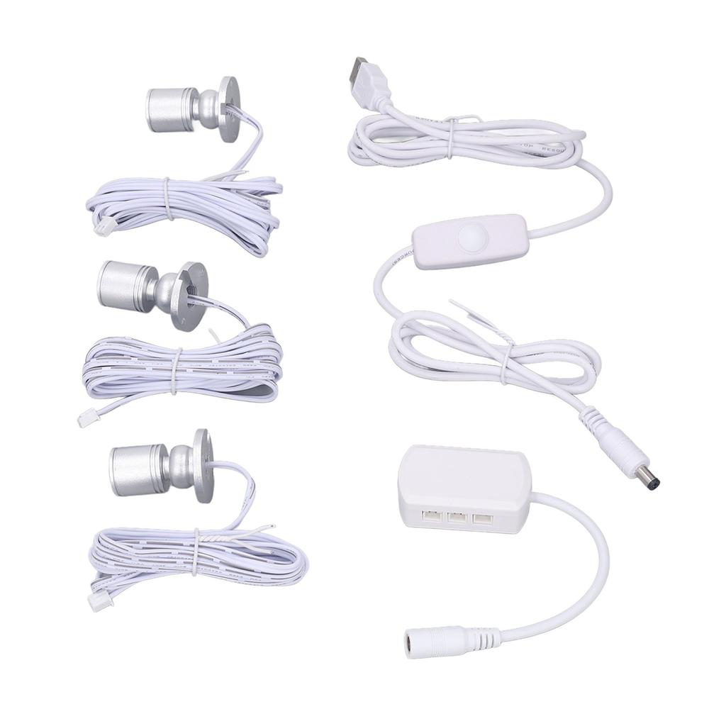Mini LED Spot Lights 5V USB Showcase Display Light 1 to 3 Dimmable Small Cabinet Light for Jewelry