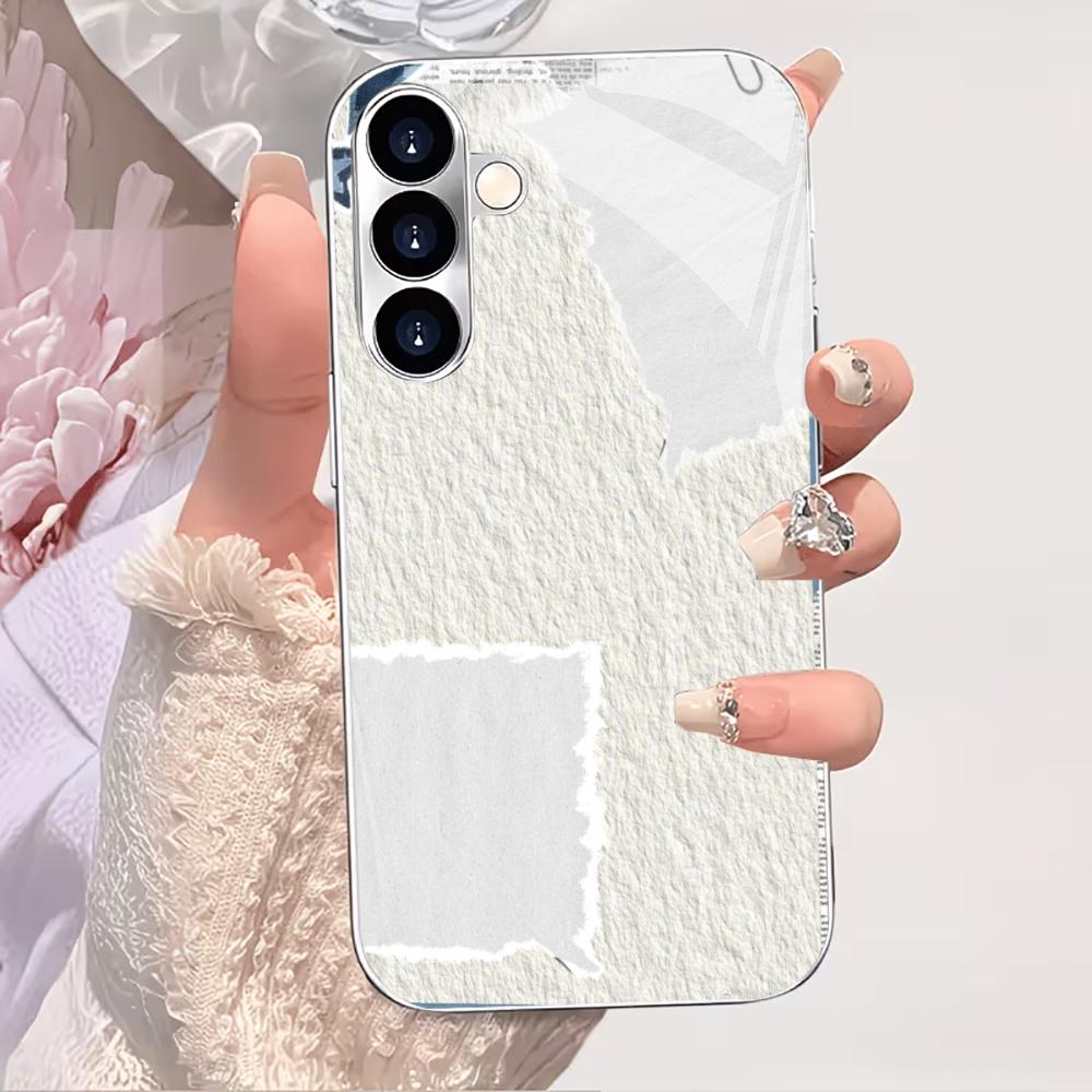 

Чехол для телефона Атмосфера Простота Высококачественный Электрооцинкованный Стеклянный Чехол для телефона для Samsung Galaxy S26 S25 S24 S23 S22 S21 FE, Ultra, Plus GalaxyS25