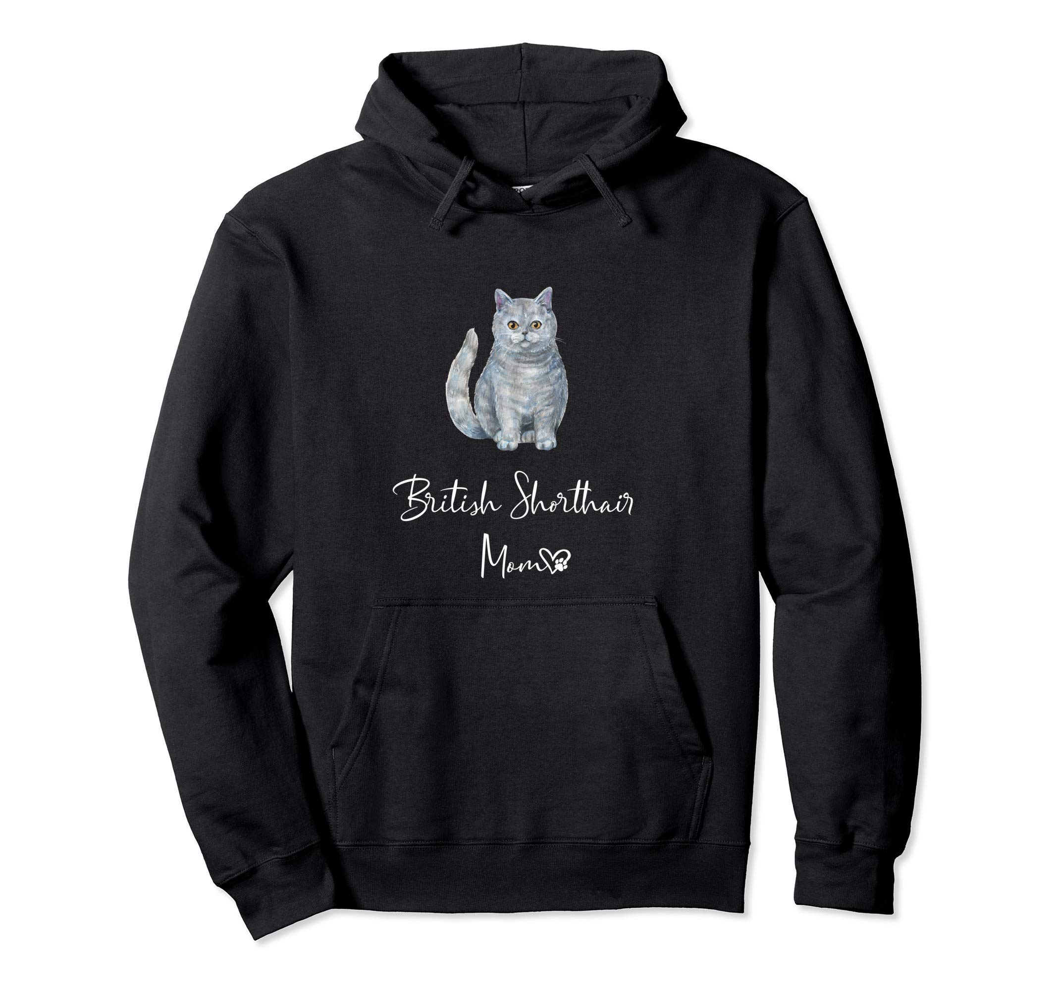 

British Shorthair Mom Cute Cat Mother Kitten Girl Gift BRITISH SHORTHAIR MOM Hoodie чёрный