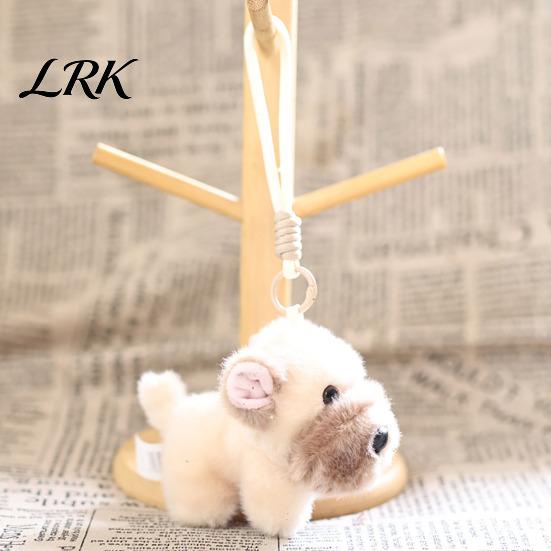 Stylish Bag Accessory Cute Dog Plush Keychain, Small Stuffed Animal Pendant for Backpack Mini Keychain Purse, Soft Puppy Key Ring Charm, Gift Lovers