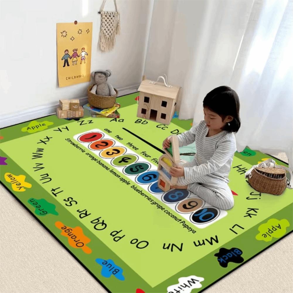 

Soft Cognitive Play Mat Cartoon Pattern Digital Alphabet Carpet Play Mat Kindergarten Use Style A