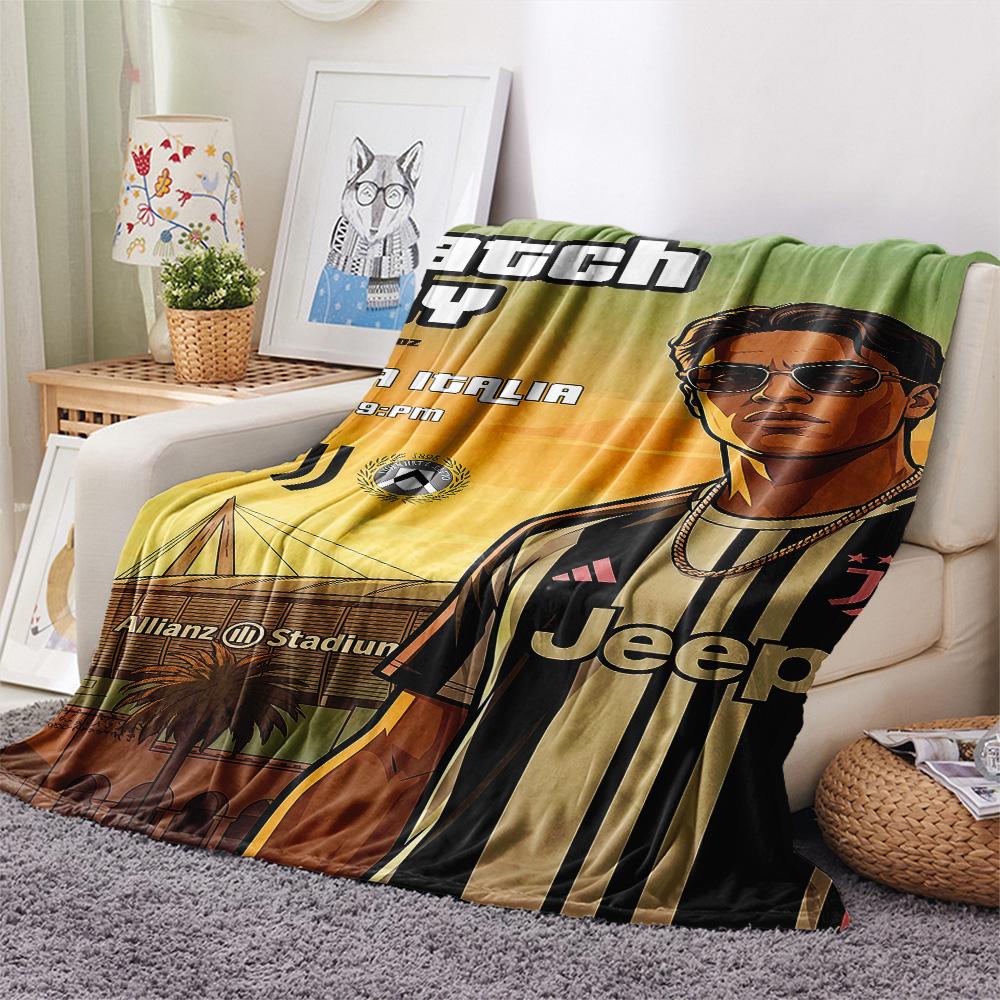Juventus Team Print FlAannel Blanket, High Quality Comfortable for All Seasons, Home Decor, Warmth and Comfort