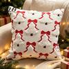 Soft Skin Friendly Cushion Covers Christmas Plush Pillowcase, 3D Embroidered Design Throw Pillow Retro Dark Green Cover, Decorative Cover for Holiday