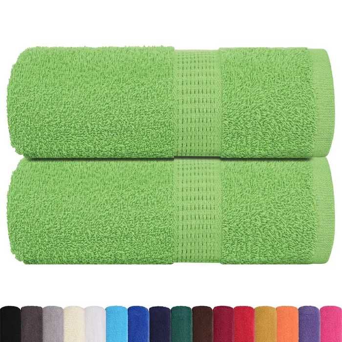 VidaXL Serviettes de toilette 2 pièces FROGN Vert pomme 30 x 30 cm 100 % coton 137016