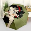 Betty Boop Automatic Opening/Closing Umbrella with 3-Fold Design and Iron Frame - Perfect Gift for Fans, Travelers, and Everyday Use0104305a