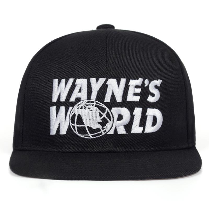 WAYNE'S WORLD Black Baseball Cap Fashion Style Embroidery Snapback hat men women hip hop Sport Hats Outdoor sun Caps