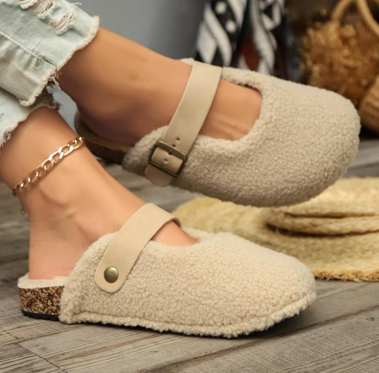 Fashion Luxury Woman Woolen Fur Flats Warm Plush Shoes Women Candy Color Fur Loafers Ballerina Furry Moccasins Cozy Lambswool Flats