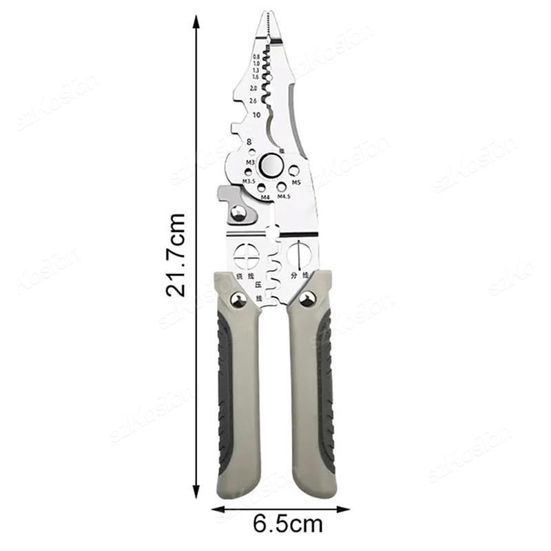 Multifunctional Wire Stripping Pliers Crimper Cable Cutter Electrical Pliers Industrial Grade Wire Crimping Cable Pulling Pliers