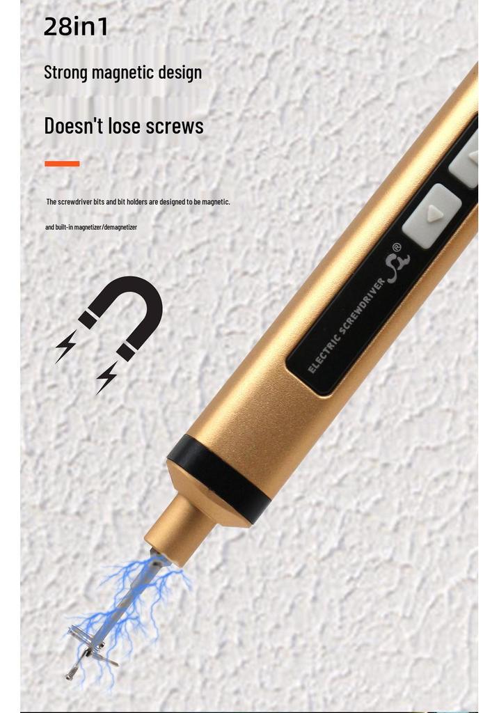Compact Rechargeable Electric Screwdriver Set with Silent Operation and Long Battery Life