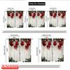 Set Of 2 Flat Printing Christmas Window Drapes Red Green Versatile Polyester Fabric Without Electricity Birthday Party Use Curtain Made