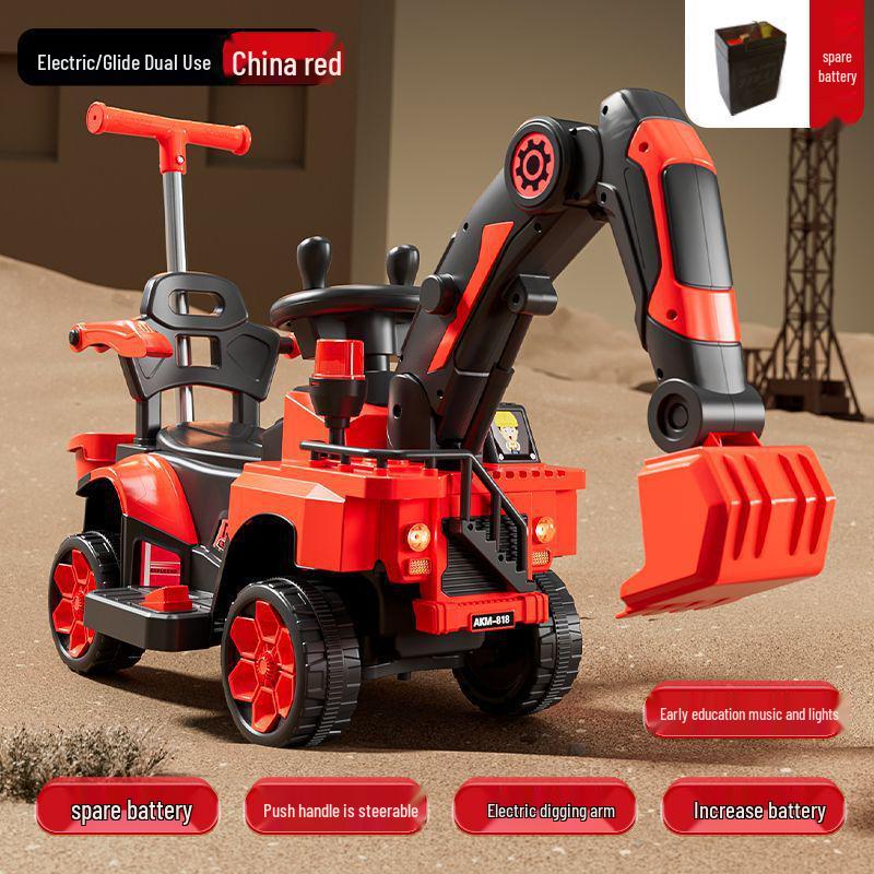 Children's Electric Excavator Ride-On: Remote Control Digger Toy for Boys and Girls