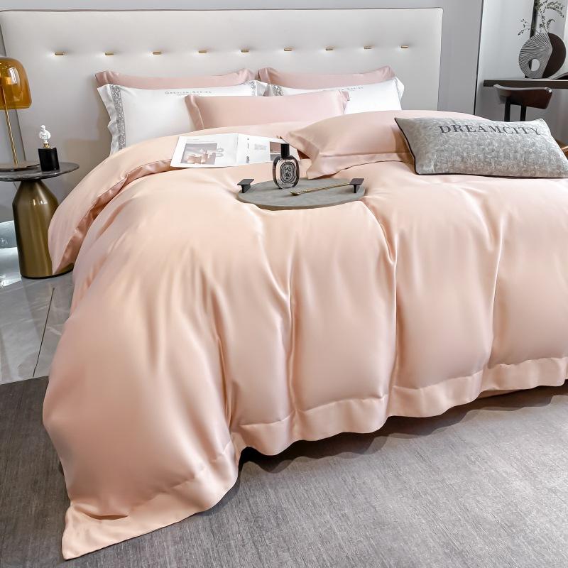 Set de patru piese din bumbac cu capse lungi, 100 de conturi