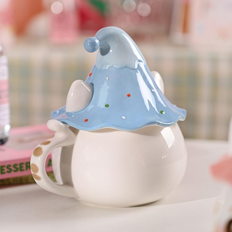 1pc Cute Cat Ceramic Mug with Lid, Handmade Multipurpose Coffee Cup, Insulated, Reusable Milk Cup, with Hand Wash Only, Ideal Gift for Christmas
