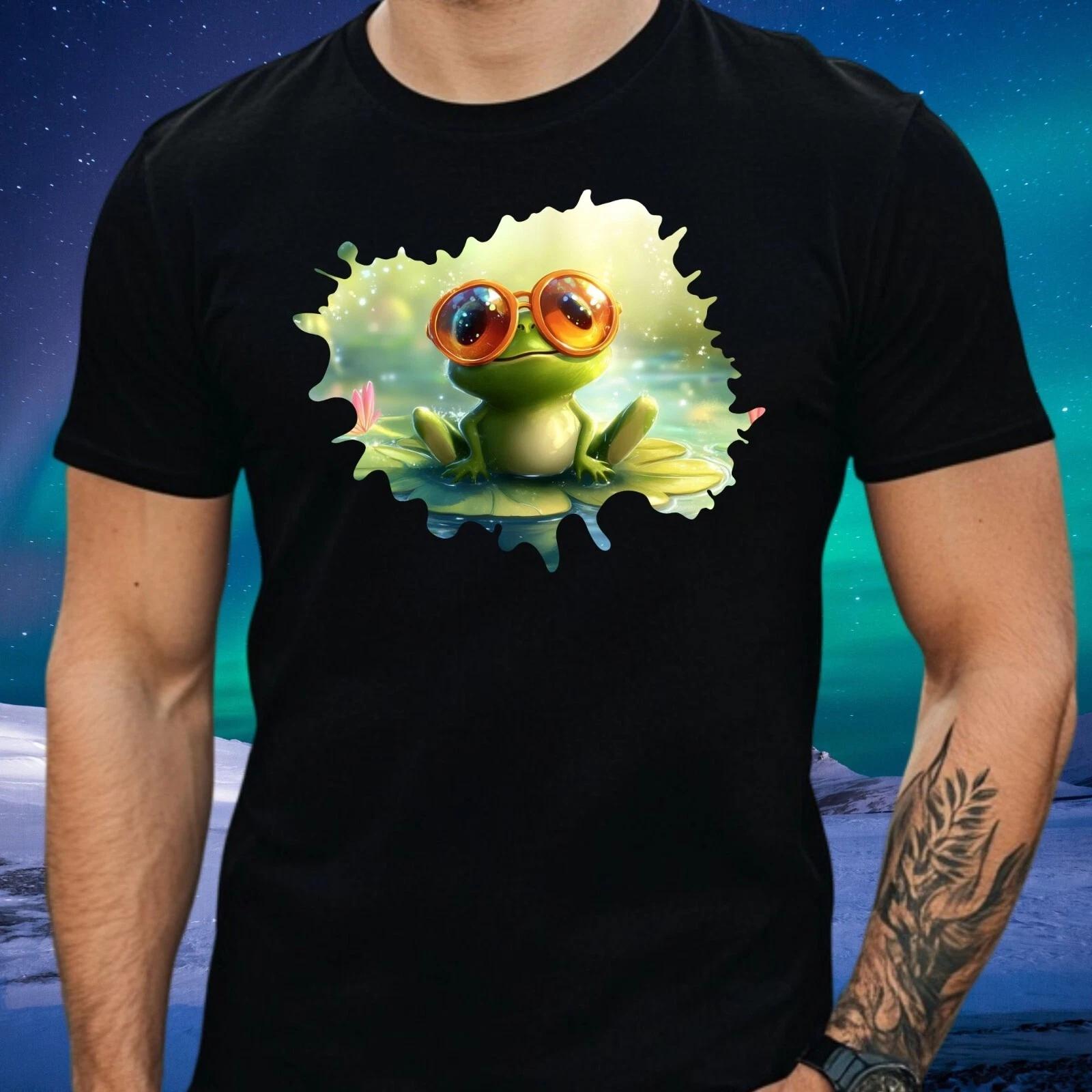 T-Shirt Herren Cartoon Frosch Motiv Baumwolle Größe S bis 5XL S