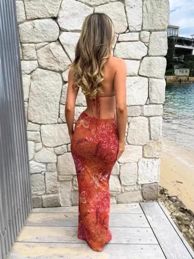 2025 European & American Slim Fishtail Long Dress