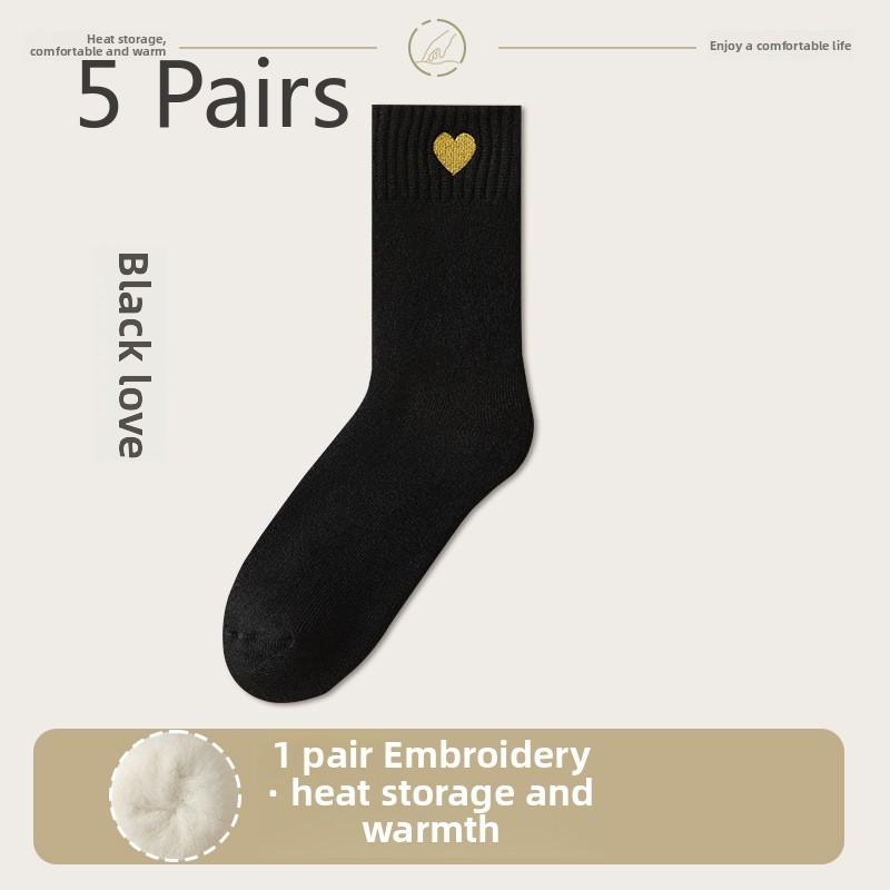 5 Pairs of Women's Winter Warm Thick and Fleece Moonlit Stockings