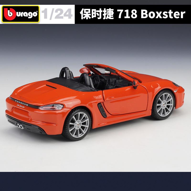 AABKO1 Bburago 1:24 Porsche 718 Boxster Alloy Car Diecasts & Toy Vehicles Car Model Miniature Scale Model Car For Children
