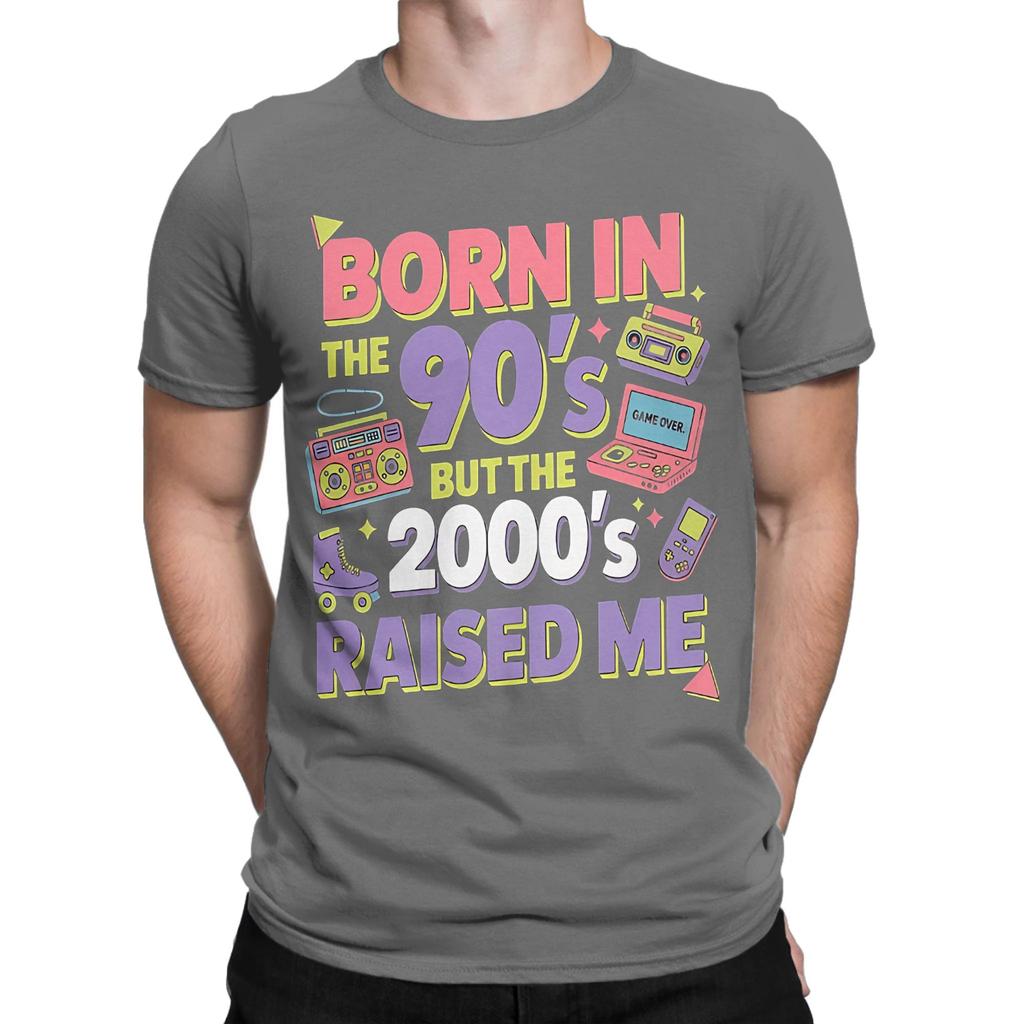Born In The 80s Raised In The 90s TShirt Summer 100 Cotton TShirts For Unisex Fashion Custom Diy Tshirt ShortSleeve Y2k Tees
