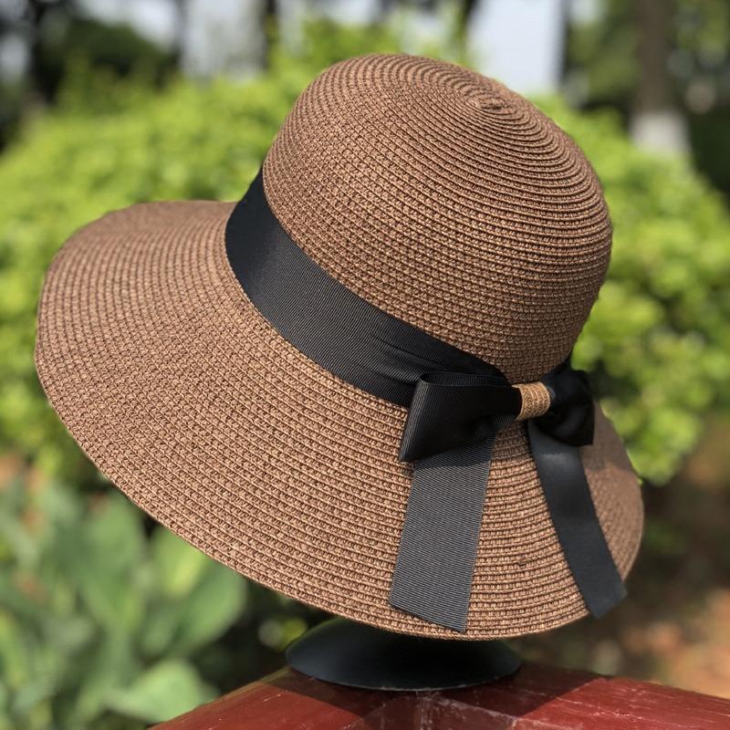 Straw Hat Women's Summer Sunscreen Face Cover Sun Hat Women's Seaside Vacation Fisherman's Sun Hat Versatile Beach Hat Children