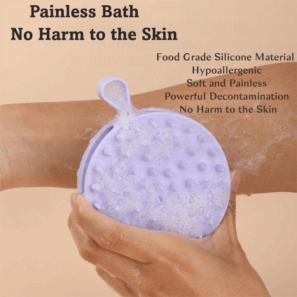 Soft Silicone Body Shampoo Brush Double-sided Bath Brush Soft Bristle Shower Brush Skin Care