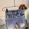 Men's Summer Thin Ripped Denim Shorts with Embroidery - Personalized Casual Breeches by Fashion Brand