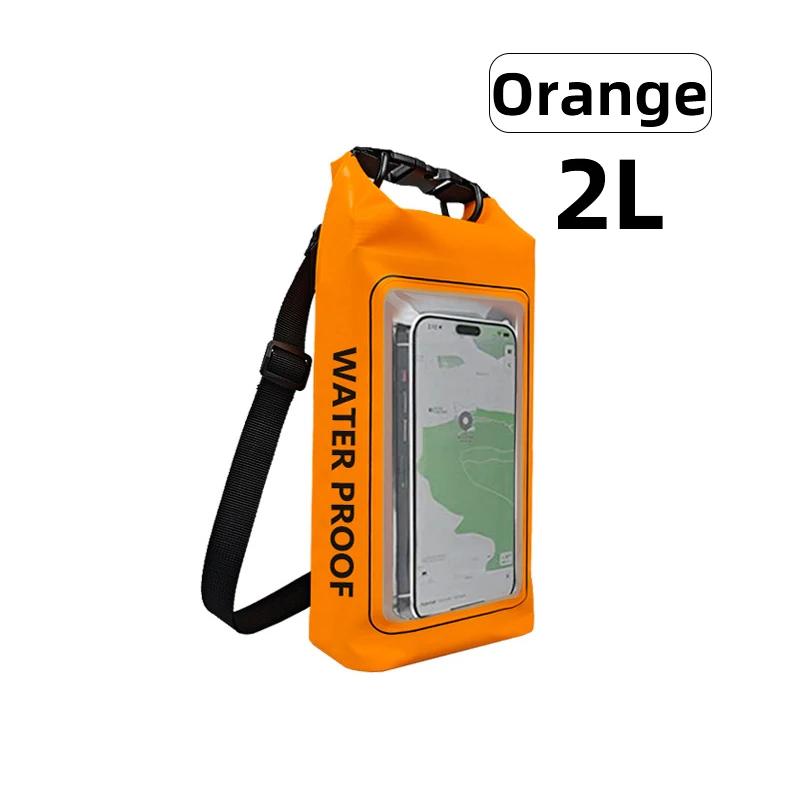 2L/5L Dry Bag Touch Screen Swimming Waterproof PVC Bag Rafting Floating Shoulder Outdoor Sports Bags Surfboard Kayak Storage Bag