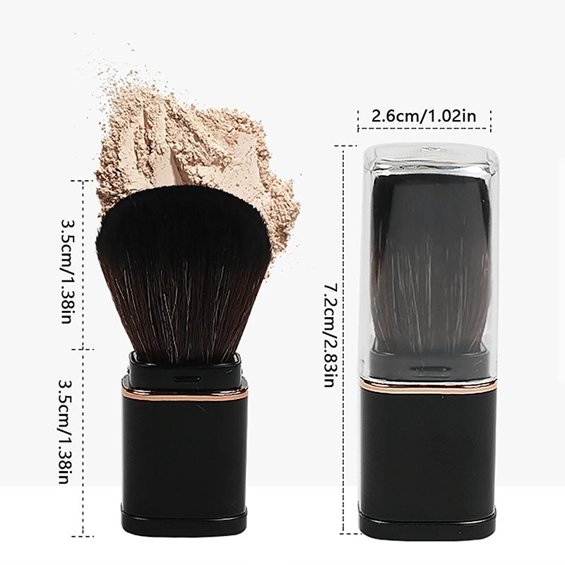 Pincel Cosmético Retrátil Mini Portátil para Pó Facial Blush Iluminador Cerdas de Fibra