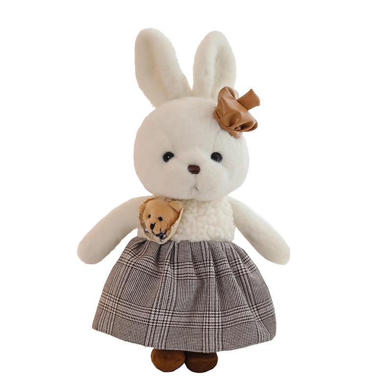 Adorable Rabbit & Bear Plush Toy, Eight-Inch Claw Machine Doll, Valentine's Day Gift