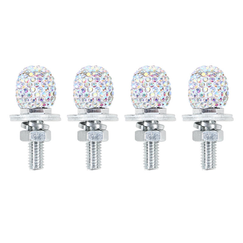 4Pcs/Set Car License Plate Decorative Bolt Motorcycle License Plate Holder Screw Fastener Bolt Set Suitable for Most Vehicles