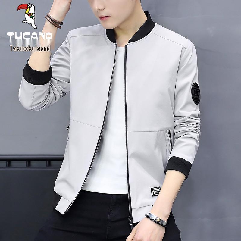 

Куртка мужская дышащая с бейсбольным воротником Woodpecker - Весенне-осенняя деловая повседневная мода 2025 L, 50-60kg