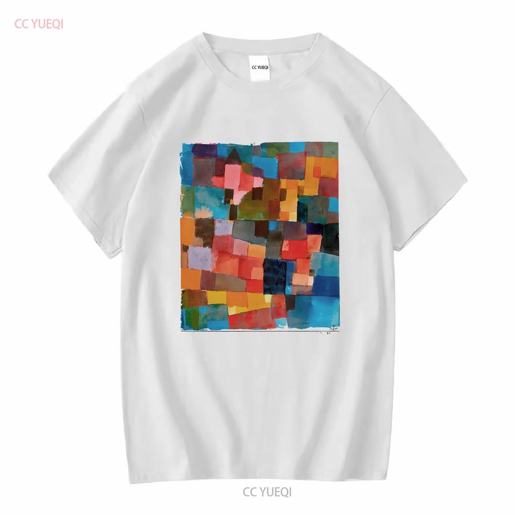 Paul Klee Raumarchitecturen Auf Kalt Warm Artwork T Shirt long or short sleeves vintage Washed Stylish graphic homme Unisex