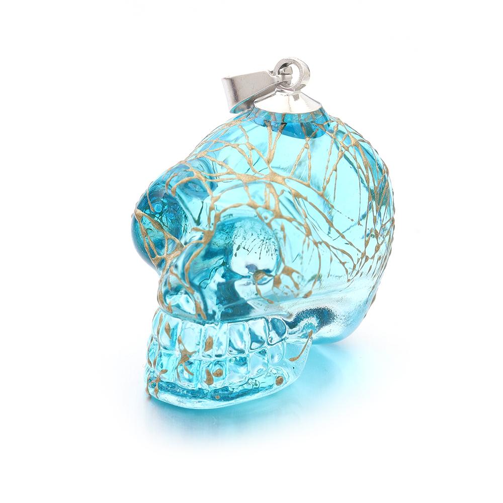 

2025 New Punk Skull Pendants Lampwork Charm Pendants for Jewelry Making Skeleton Pendant DIY Necklace Christmas Gift Wholesale синий