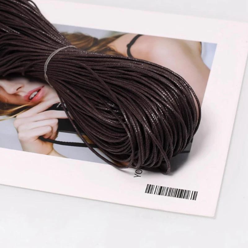 Crushed Ice Texture Colorful Pu Strap Findings Round Faux Leather Cord String Weaving Rope Diy Necklace Bracelet Making 45M 2Mm