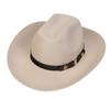 Unisex Western Cowboy Hat Wide Brim Roll‑Up Brim Double‑Top Felt Fedora Hat,10 Colors,Multiple Optional Detachable Hat Bands